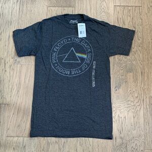 Pink Floyd Dark Side of the Moon Charcoal Gray T-Shirt with Rainbow Prism